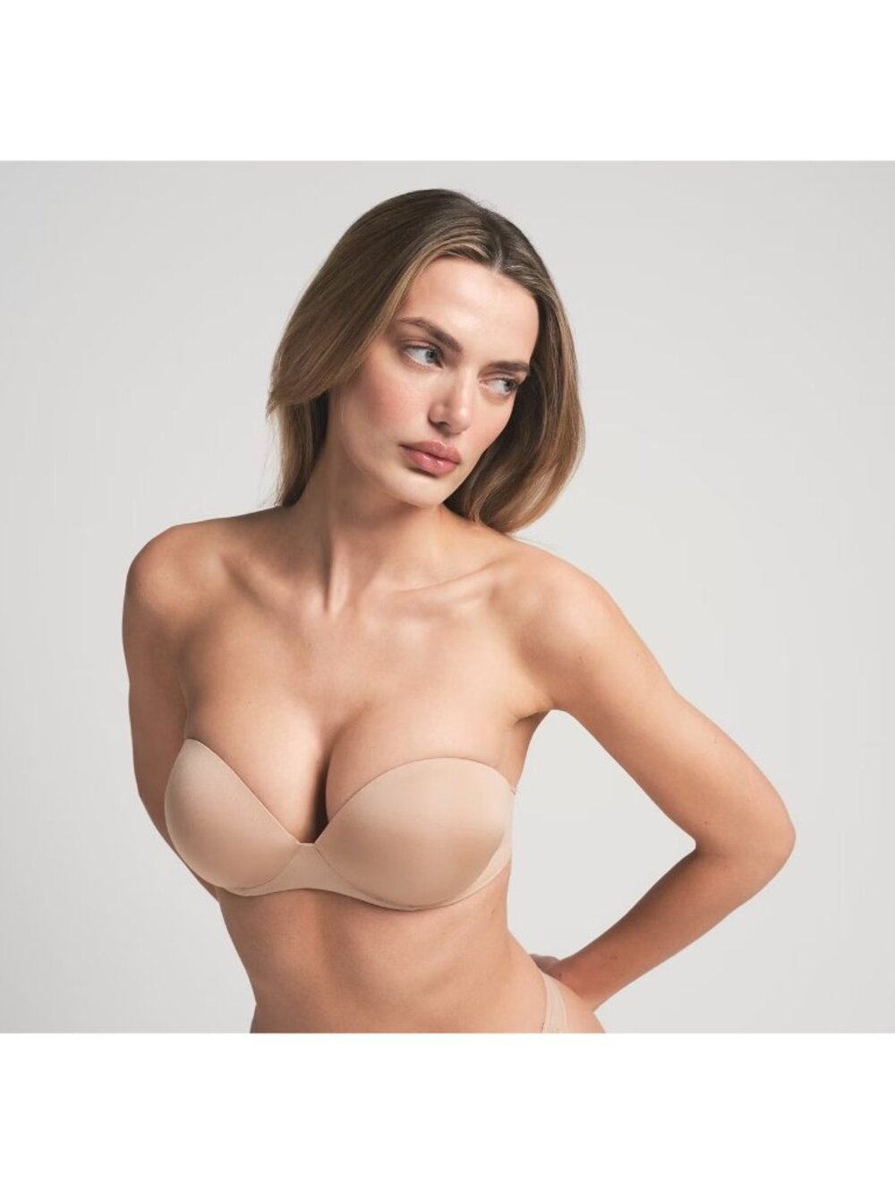NWT SKIMS ULTIMATE PUSH-UP STRAPLESS BRA CLAY - 34C